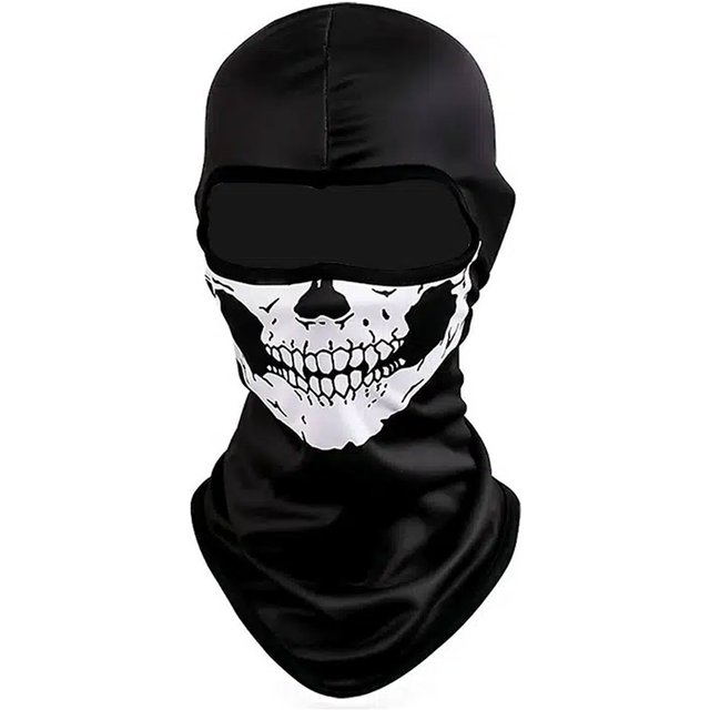 Cagoule imprimée crâne d'halloween, Costume de Cosplay fantôme, masque facial complet de vélo, moto