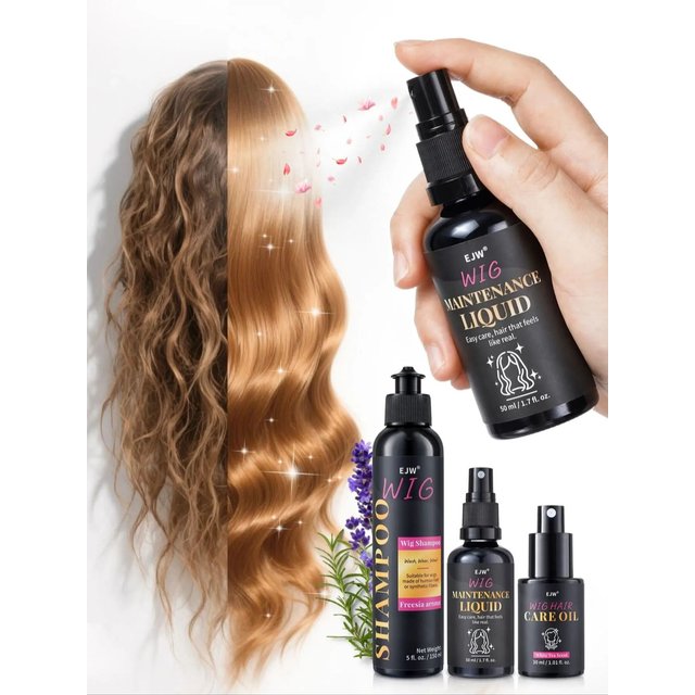 Wig Detangler Spray Anti Static Wig Shampoo Softener for Synthetic Human Hair Moisturizing Leave in Conditioner Repair Dry Hair