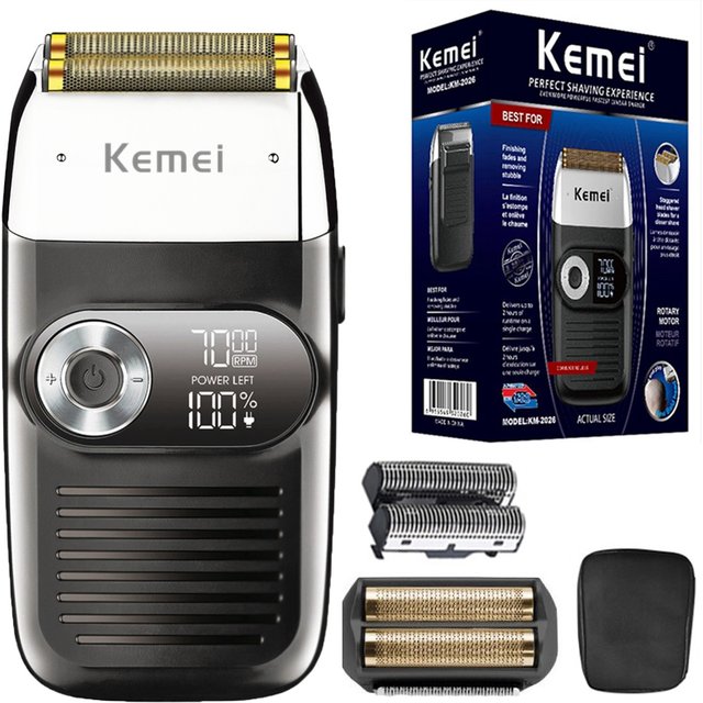 Kemei 2026 Rechargeable Hair Shaver for men Electric Shaver Beard Electric Razor Bald Head Shaving Machine For Barber Salon Home