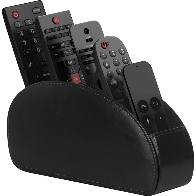 5 Grid Pu Leather Organizer Remote Control Phone And Tv Holder Desk Storage Box Cosmetics Brush