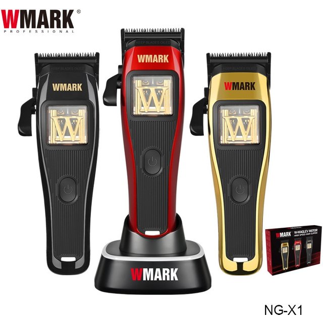 NG-X1 WMARK Professional Hair Clippers for men,Microchipped Magnetic Motor 10000RPM 9V with Charge Stand,Cordless Cutter Trimmer