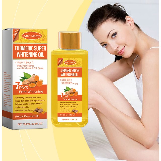 Turmeric Body Oil - Brightening & Moisturizing Skin Care, Lightweight Non-Greasy Formula For Even Skin Tone & Softness