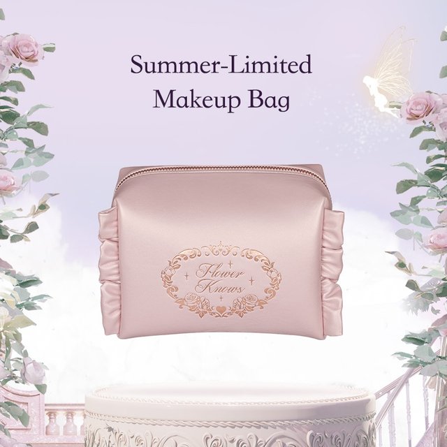 Flower Knows Summer-Limited Makeup Bag Travel Makeup Storage Pink PU Bag
