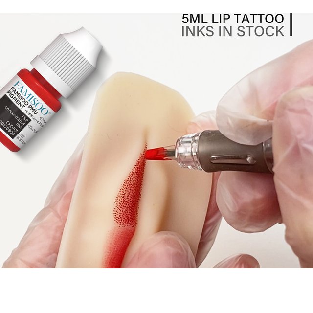 FAMISOO 5ML Europe Hot Selling 9 Colors Lip Tattoo Ink for Semi Permanent Makeup Eyebrows Microblading Pigment Tattoo Supplies