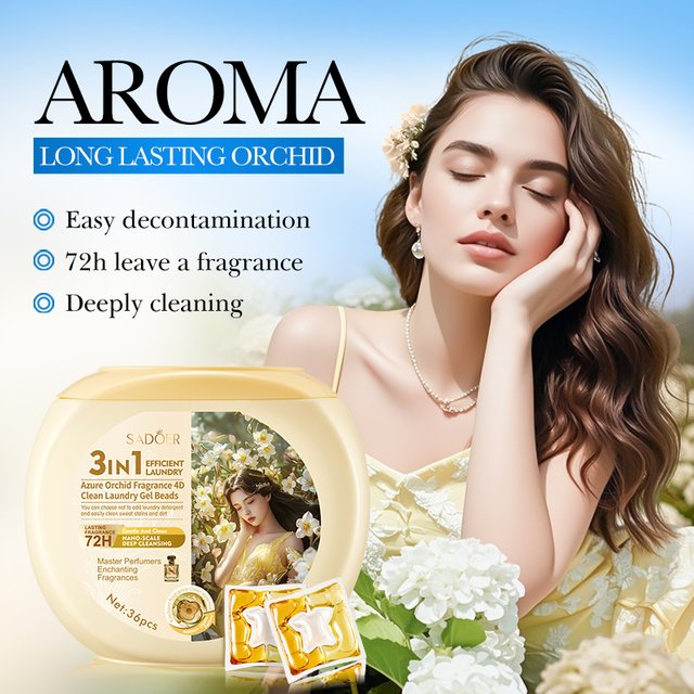 Perle de gel à lessive 4D liquide, perle de parfum trois en un, parfum longue durée, stérilisation, élimination des acariens, lisse et doux