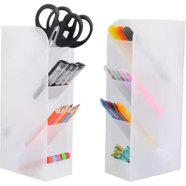 Multi-functional Organizer Box Desktop Multi-Layer Pen Holder Cosmetic Brush Storage Holder For Office Home Supplies Stationery