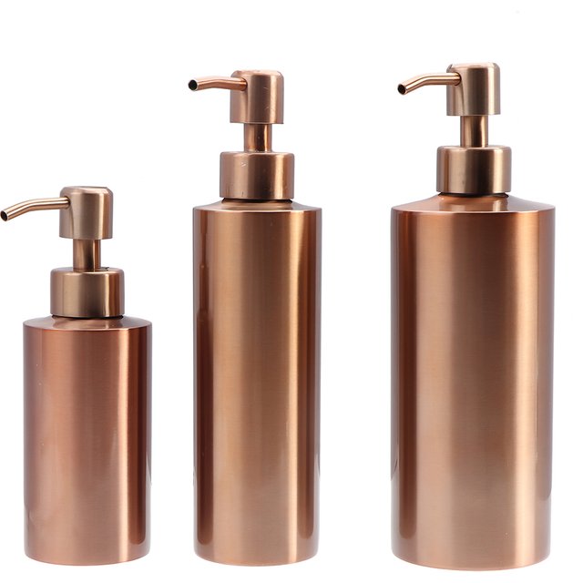 250/350/550ml Rose Goldr Liquid Soap Dispenser Pump Bottle Lotion Hand Sanitizer Shampoo Stainless Steel Bottle Bathroom