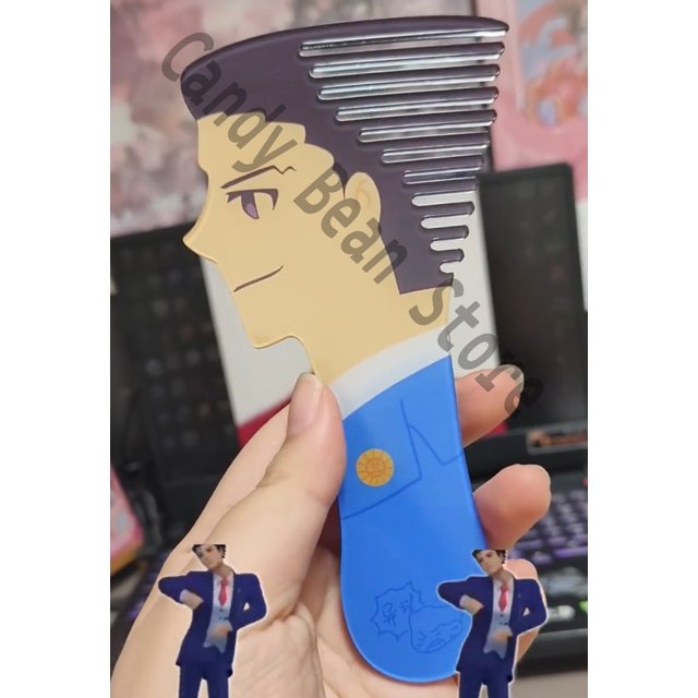 Anime Ace Attorney Phoenix Wright Cosplay Plastic Comb Cartoon Makeup Pettine Ornament Xmas Gift