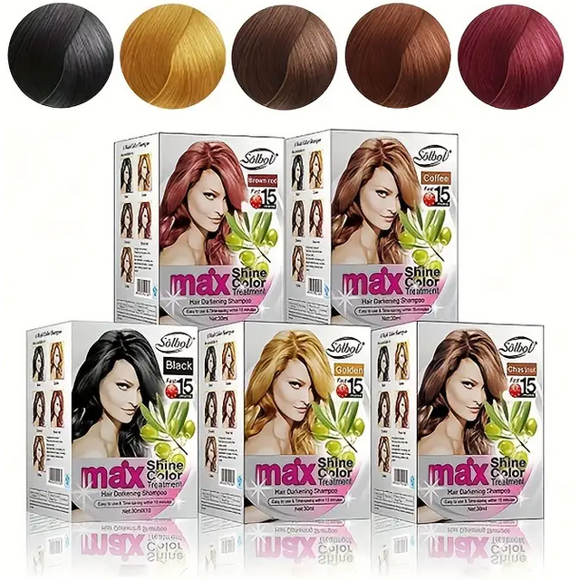30ml*10pcs Natural Black Hair Dye Shampoo Herbal Ingredients Semi-Permanent Hair Color Cream for women and Men