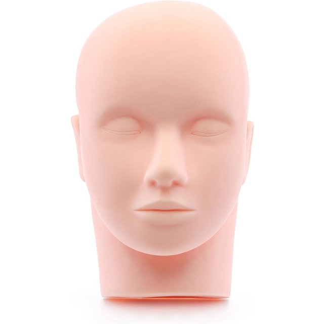 Rubber Cosmetology Mannequin Doll Head for Eyelash Makeup And Massage Practice Face Practice Training Head