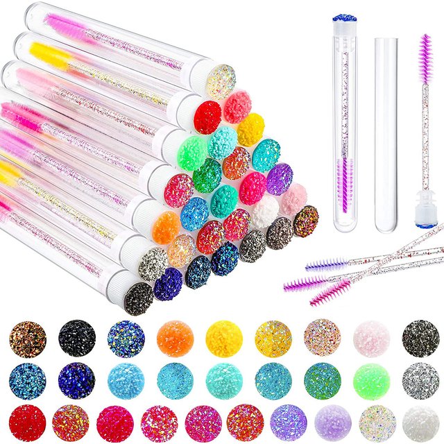 50/100 stücke Wiederverwendbare Wimpern Pinsel Rohr für Wimpern Verlängerung Einweg Mascara Zauberstäbe Augenbraue Pinsel Applikator Wimpern Pinsel