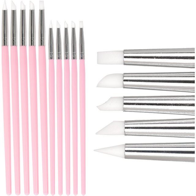 5pcs Dental Resin Shaping Brush Pens Silicone Head Adhesive Composite Cement Porcelain Teeth Tool Teeth Whitening