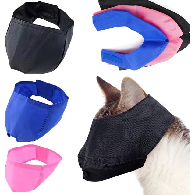 Muselières anti-morsure pour chats, capuchon de protection en nylon respirant, masque facial