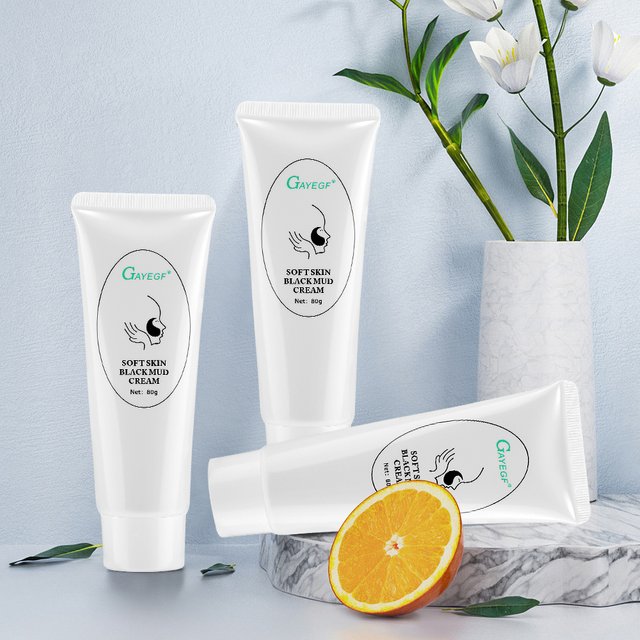 Masque facial en crème de boue noire pour la régénération de la peau, soins du visage, nettoyage en