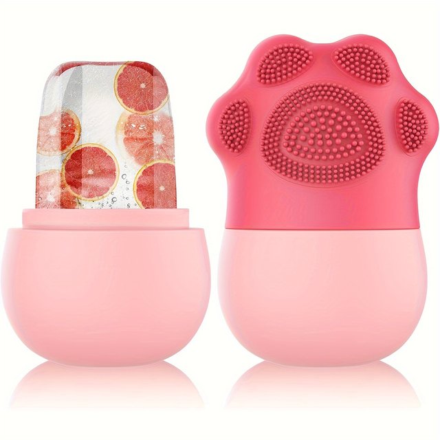 Ice Roller for Face Beauty Ice Roller With Cosmetic Brush Scrubber Mat Pad Cleaning Tool Skin Care Tools Perfect Gift for women