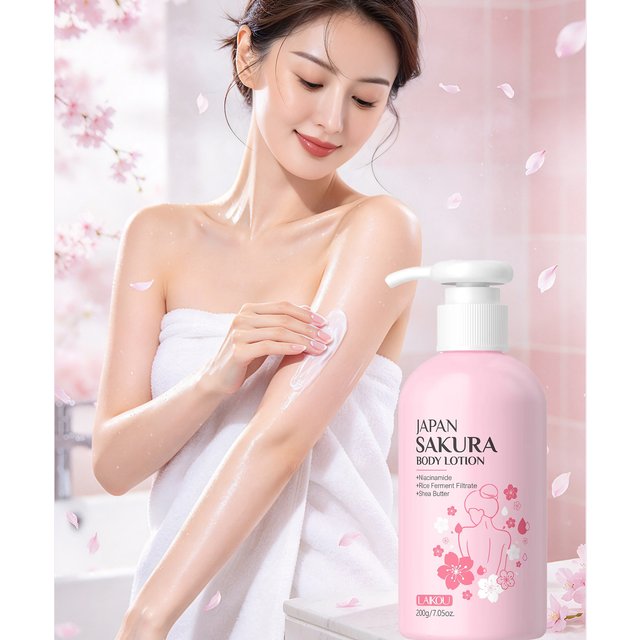 Laikou Cherry Blossom Body Lotion Moisturizing & Repairing Winter Chapped Skin Care Moisturizing Without Greasiness 200g/120g