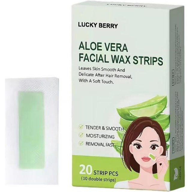 20Pcs Gentle Facial Wax Strips With Rose Extract Quick Fine Hair Removal Strips Easy Home Upper Lip Hair Remover Skincare Access