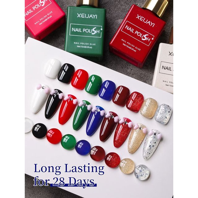 9Pcs Color Gel Set 15ml Brick Red Gel Nail Polish Pure Soak No Wipe Nail Gel Polish Suitable Gel Nail Kit for Beginner