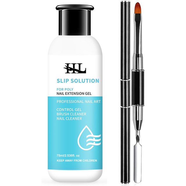 HL 75ml Slip Solution for Poly Gel Builder Acrylic Gel Brush Cleaner Quickly And Thoroughly Remove Nail Polish