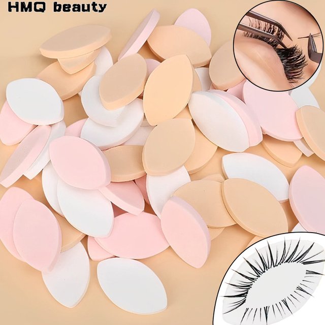 10-50pcs Soft Flase Eyelsah Pad Beginner Trainning Eyelash Extensions Sponge Reusable Lash Extension Supplies Makeup Accessories
