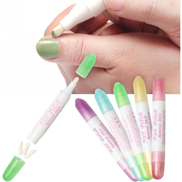 2pcs Nail Polish Remover Pens UV Gel Nail Polish Remover Cleaner Pen Manicure Tool With 3 Pen Heads By Random Corrector Pencil