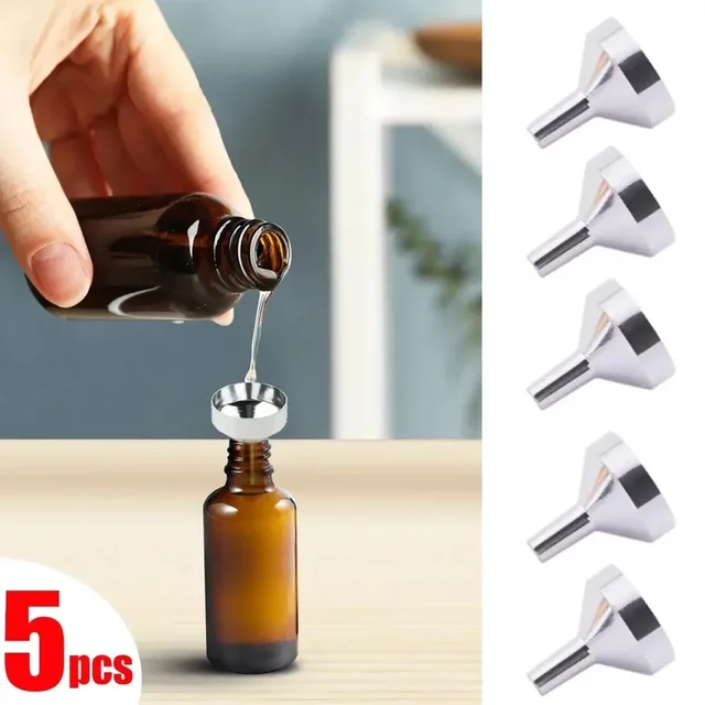5 pièces/ensemble Mini petit entonnoir en alliage d'aluminium distributeur de parfum outil de distribution de liquide Toner maquillage outil de distribution d'eau