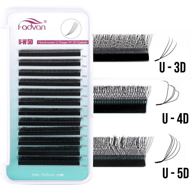 FADVAN U Shape 3D/4D/5D Lashes Premium Soft Eyelashes Extension Make up Tools