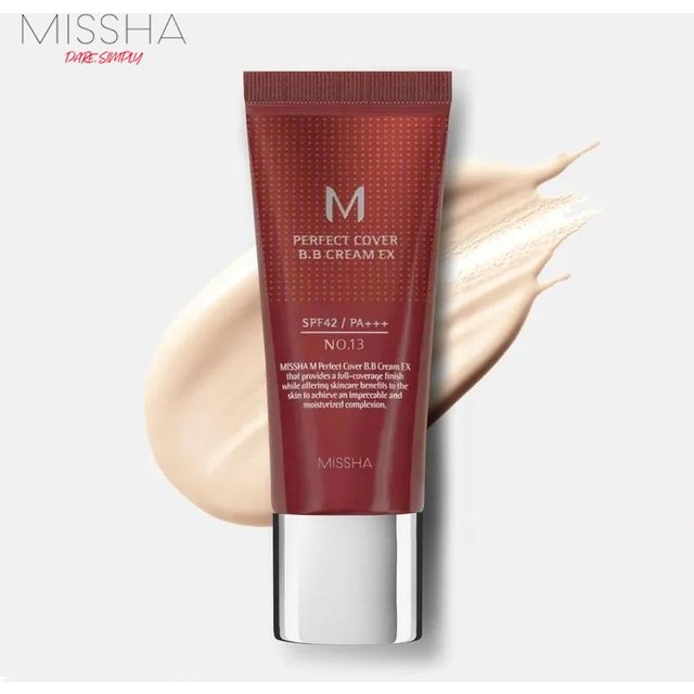 MISSHA M Perfect Cover BB Cream 20ml No.13 Light Beige Korean Liquid Foundation Long Lasting Waterproof Makeup
