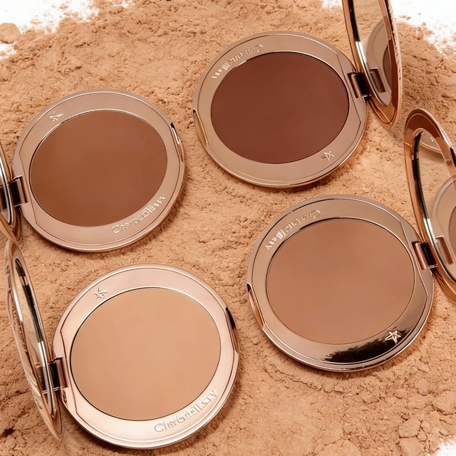 Charlotte Tilbury CT Base Makeup Cosmetic Setting Powder Compact Cushion Foundation Liquid Long-lasting Makeup Without Smudging
