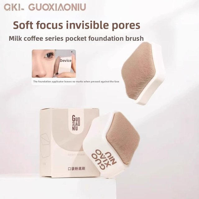 GUOXIAONIU Foundation Makeup Brush Portable Pocket Size For Blush Concealer Beginner Travel Essentials No Streak Natural Look