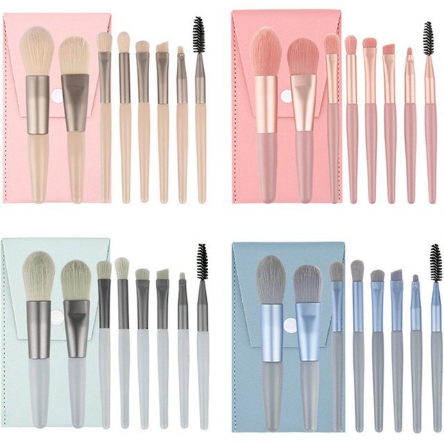 Ensemble de pinceaux de maquillage portables pour femmes, 8 pièces, cosmétique, ombre à paupières, poudre, fond de teint, mélange de Blush, correcteur, outils de maquillage