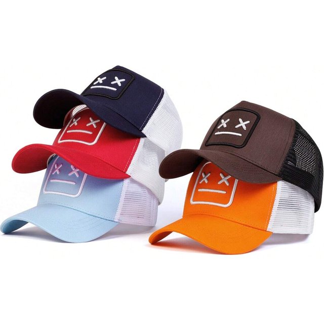 Unisex XX Crying Face Embroidery Baseball Net Caps Hip Hop Cap Spring Summer Outdoor Adjustable Casual Hats Sunscreen Hat