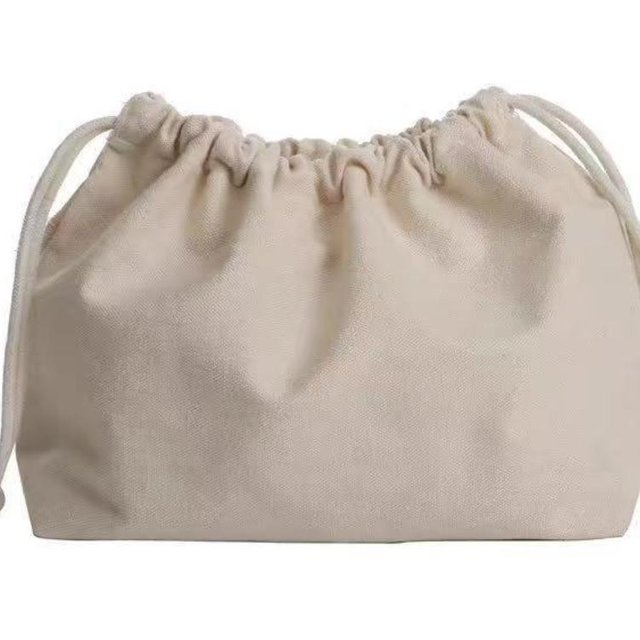 Portable Canvas Drawstring Cosmetic Bags Reusable Soft Makeup Pouch Travel Storage Bags for women