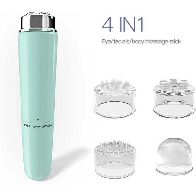 4 in 1 Electric Eye Massager Micro Vibration Facial Beauty Instrument for Relax Eye Dark Circles Eye Bags Puffiness Eye Massage