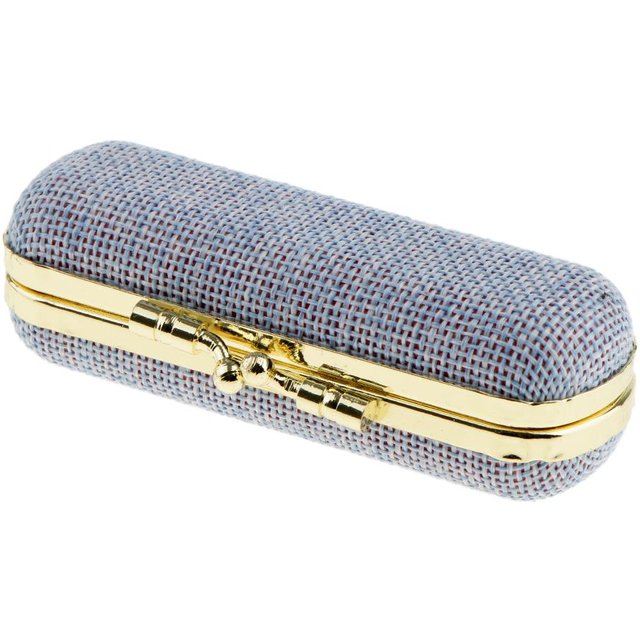 Linen Cover Lipstick Case Storage Box Holder & Mirror Random