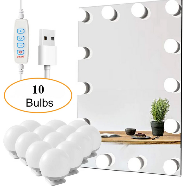 LED Detachable Bulbs Professional Makeup Mirror Lamp USB Power Cosmetic Mirror Light Hollywood Dressing Table Vanity Lights