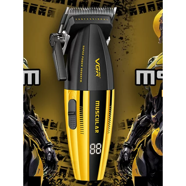 VGR V-285 9000RPM Professional Hair Clipper for men LED Display DLC Blade Cordless Ceramic Blade Hair Trimmer Haircut Machine