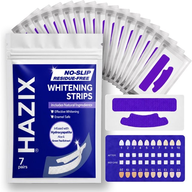 KHAZIX Teeth Whitening Strips 7 pairs, Easy to Use Smile Care Strips for Brighter-Looking Smile, Comfortable Fit Oral Care Strip