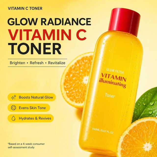 Vitamin C Illuminating Toner With Niacinamide Long Lasting Glow Gentle Exfoliating Deep Moisturize Brightening Facial Care Toner