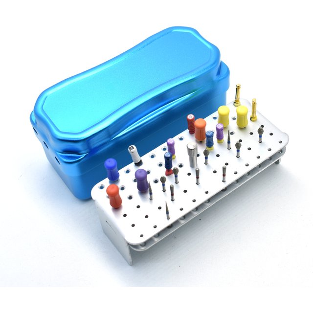 Dental Disinfection 72 Holes Endo Files Holder Metal Box Autoclave Sterilizer Case Burs For Oral Care Tools Random Color