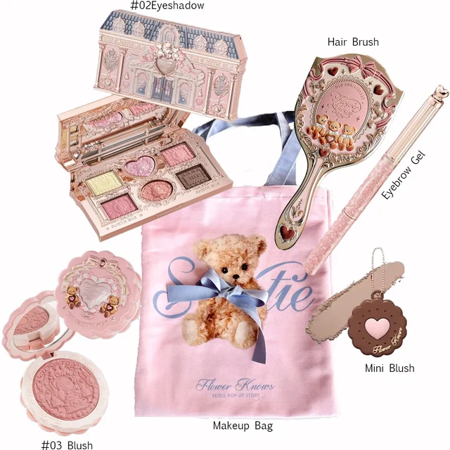 Flower Knows ALL IN ONE Makeup Kit Full Professional Face Palette Blush Eyeshadow Lip Cream Solid Perfume Sets