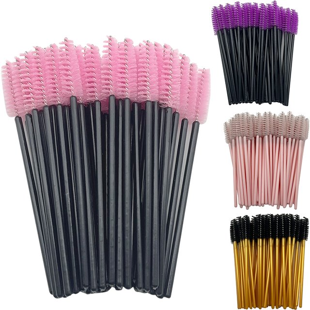 Großhandel Wimpern Pinsel Wimpern Verlängerung Pinsel 100/300 stücke Für Frau Und Mann Mascara Wands Applikator Spooler Make-Up-Tools