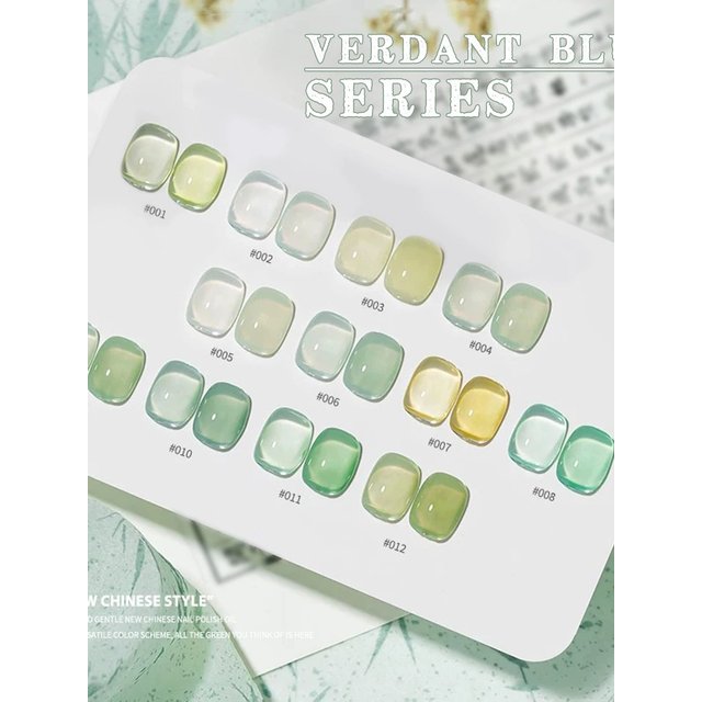 MIANEL 12ML 1PCS Ice Clear Green Nails Turquoise Gel Nail Polish Ice Transparent Green Jelly Gel Polish UV LED Light Nails