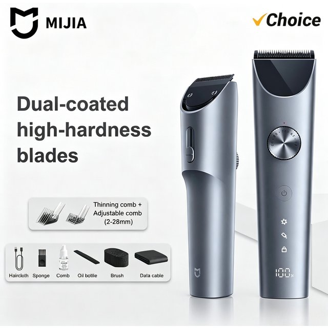 MIJIA Hair Clipper 2 Hair Trimmer Professional Beard Cut Machine IPX7 Waterproof Wireless Haircut Machine Mijia Clipper 2