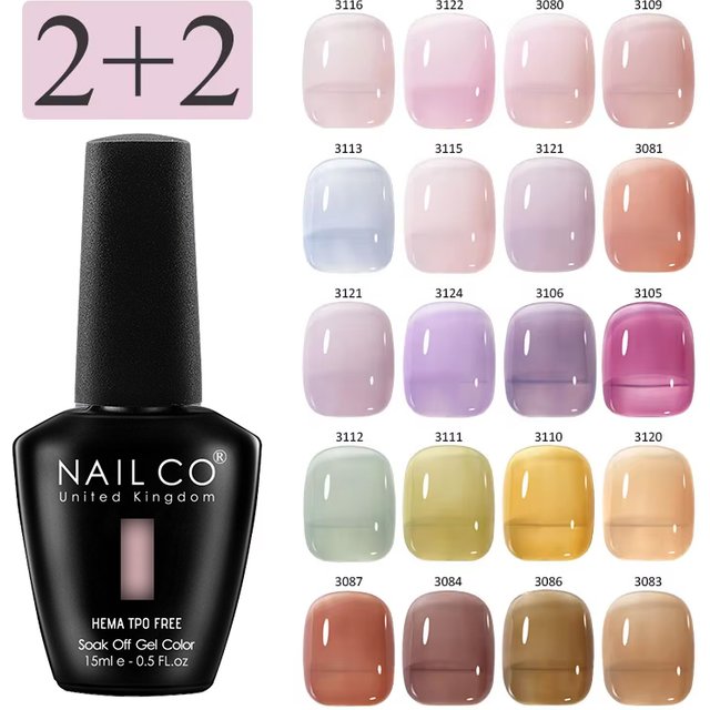 NAILCO 4pcs 15ml Autumn Winter Translucent Color Gel Nail Polish Jelly UV Nails Gel Polish Kit Esmalte Paint Nail Art