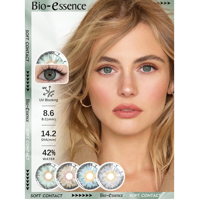 Bio-essence 2pcs Color Contact Siri Brown Lenses Green Lense Beauty Pupils Cosmetic Colored Lenses Blue Lens Beauty Contacts