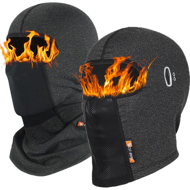 Masque facial de cyclisme thermique d'hiver, cagoule, couvre-tête coupe-vent, doublure de casque de