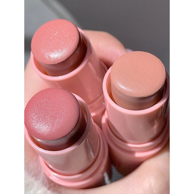 1PCS 3-Color Energetic Powder Blusher Stick Natural Saturation Waterproof Matte Texture Lasting Brightening Rouge