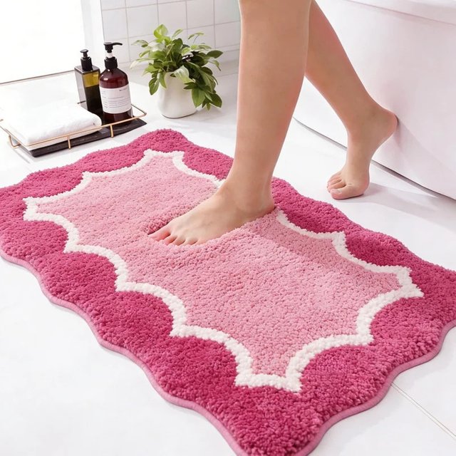 Tapis de bain parfumé VIKAMA, tapis texturé 3D à séchage rapide et antidérapant pour salle de bain, douche, entrée et spa