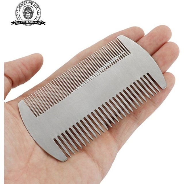Peigne à cheveux et à barbe en métal, taille EDC en acier, parfait pour portefeuille et poche,